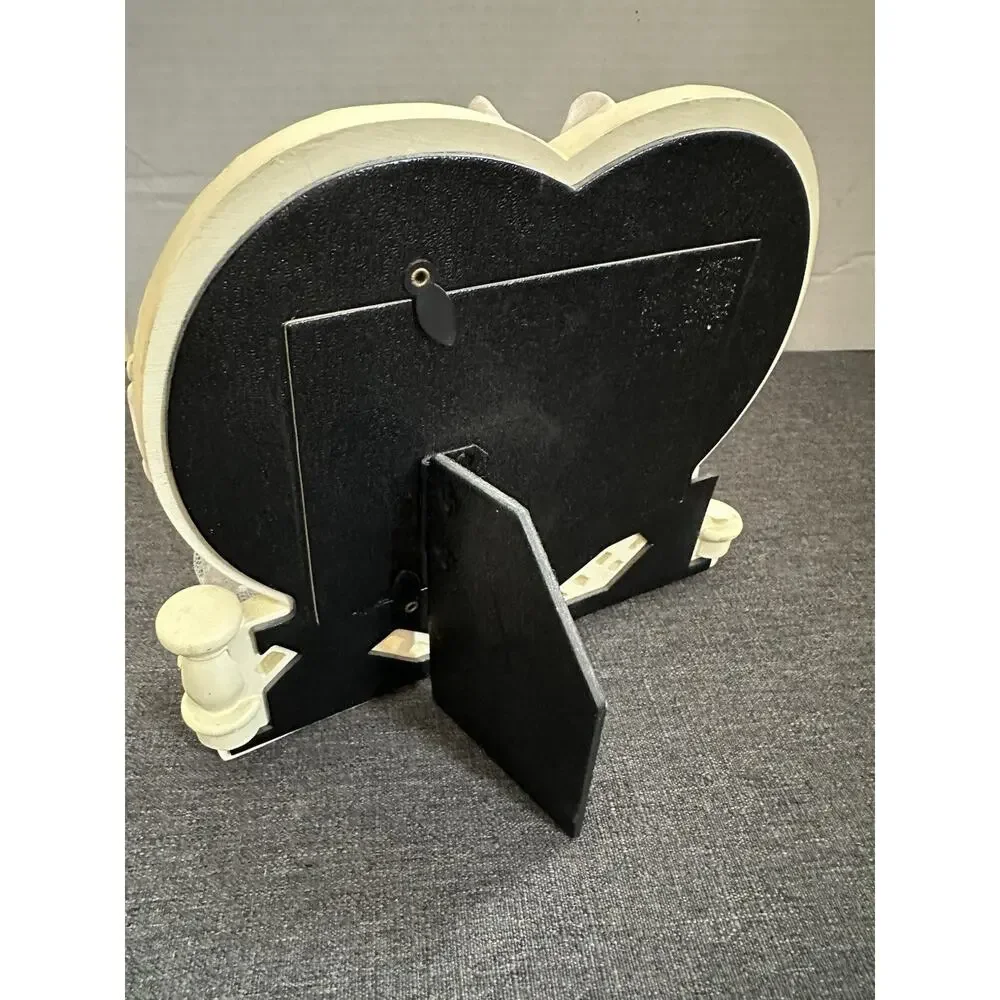 Vintage Disney Mickey Minnie Wedding Heart Photo Frame Bride Groom Roses